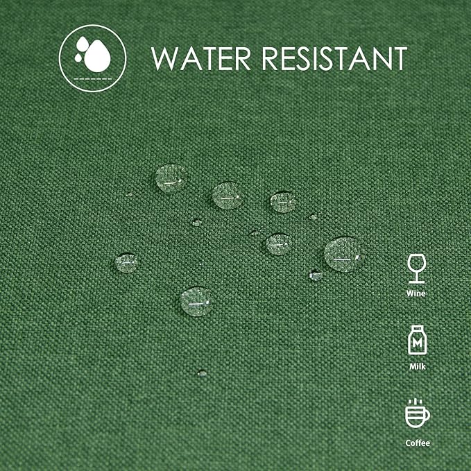 BALCONY & FALCON Rectangle Table Cloth – Waterproof, Wrinkle-Resistant & Dust-Proof Farmhouse Tablecloth for Dining, Kitchen, Party Decorations, Christmas Gatherings (Hunter Green, 55" x 71")