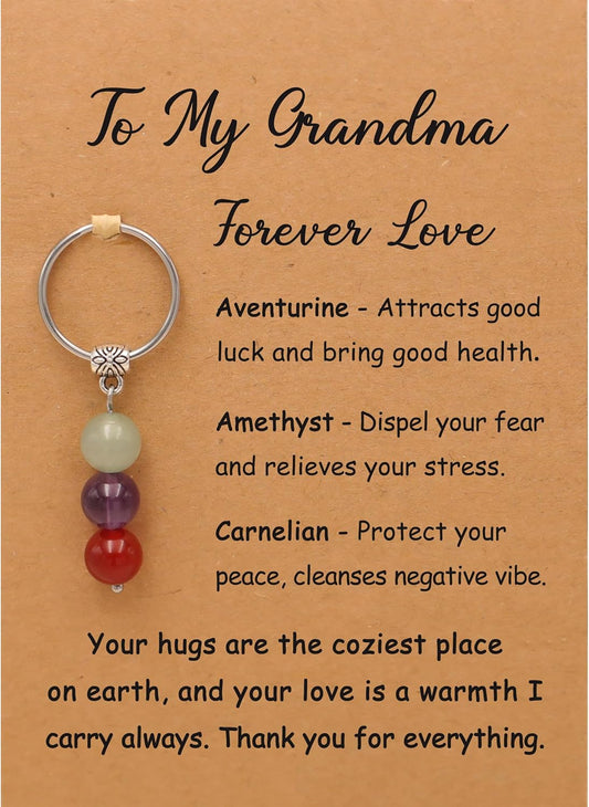 PRCOLUX Natural Healing Crystal Keychain Gifts for Women, Best Friend, Mom, Aunt, Wife Birthday Christmas Graduation Gifts