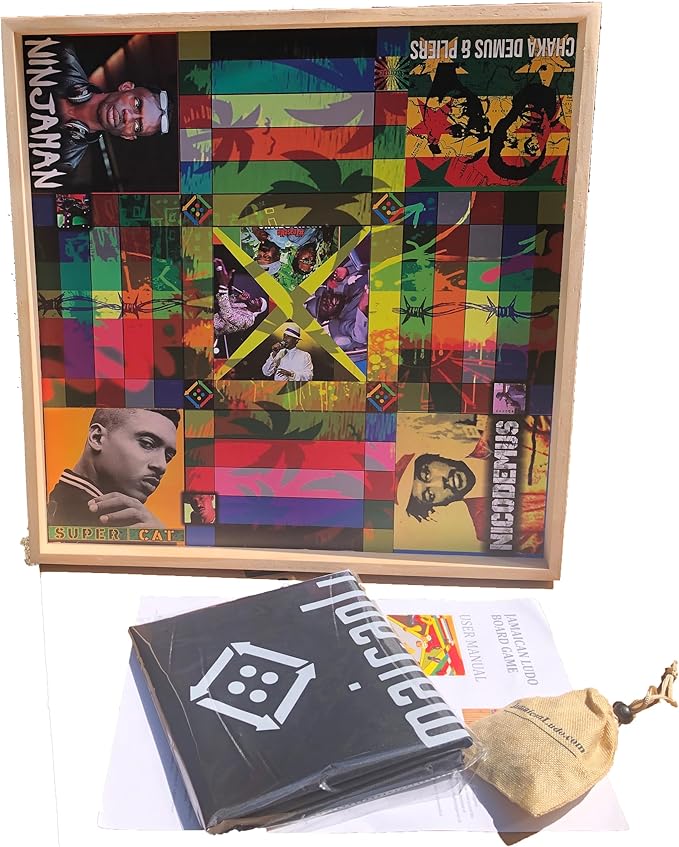 Jamaican Ludo 80s Reggae Kings Edition – 24x24 Oversized Board Game | Fun Multi-Player Entertainment | Family Game Night Activity | Ludi, Ludy, Loodi Board Game