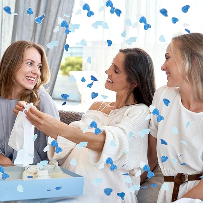 Gender Reveal Confetti 10pcs Ideas Balloon Boy or Girl Revelacion De Sexo Baby Party Decorations He or She (Blue)