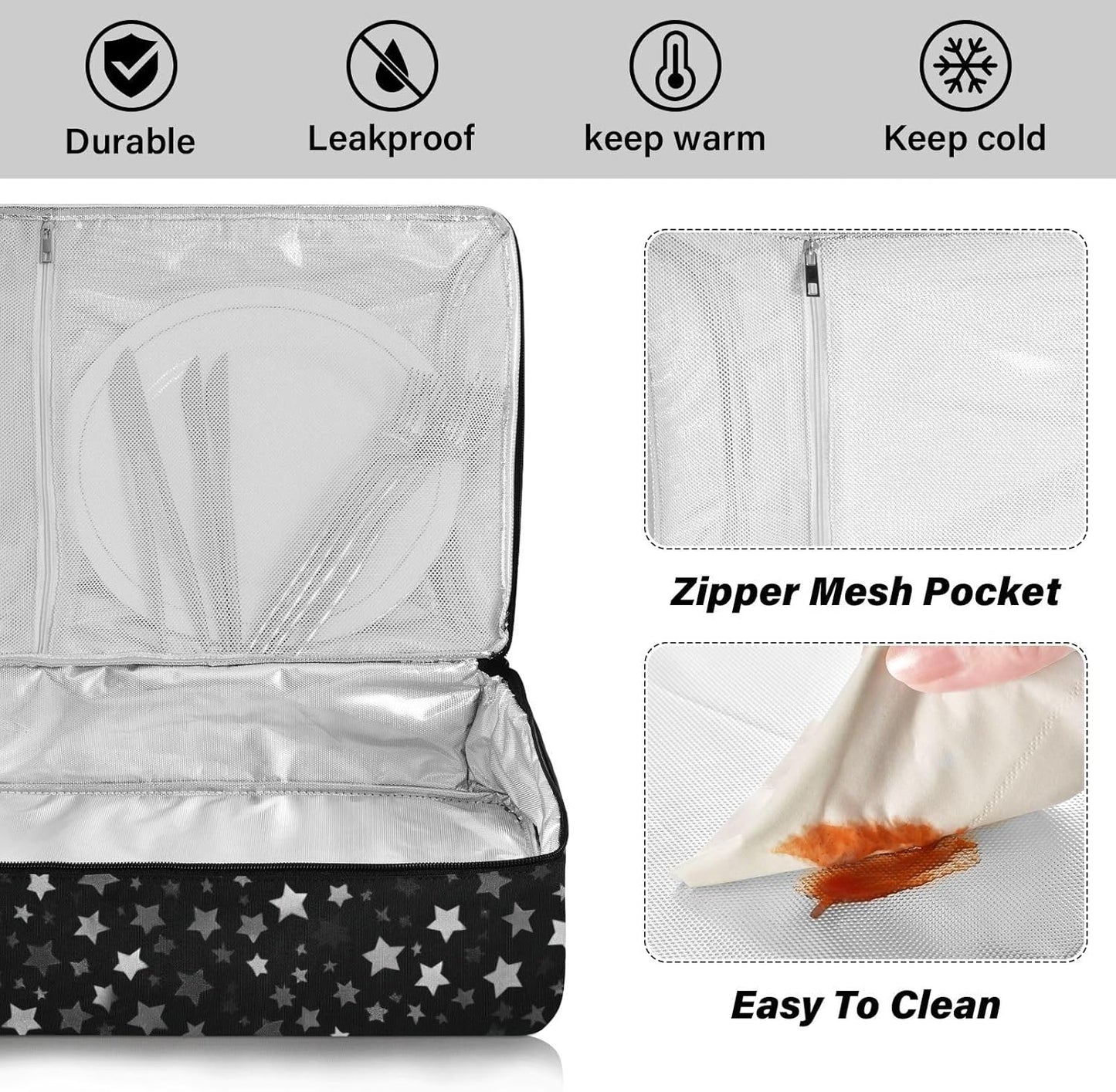 Casserole Carriers for Hot or Cold Food Reusable Casserole Dish Carrier Insulated Thermal Large Capacity Durable Perfect for Party Camping Family Gatherings Yellow Fish