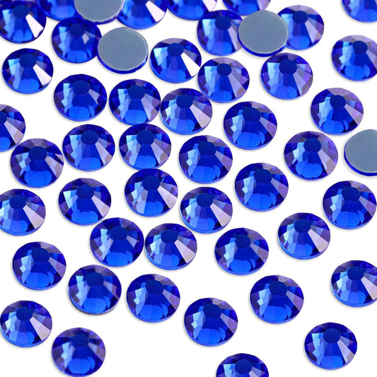 Beadsland Hotfix Rhinestones, 2880pcs Flatback Crystal Rhinestones for Crafts Clothes DIY Decorations, Sapphire, SS6, 1.9-2.1mm