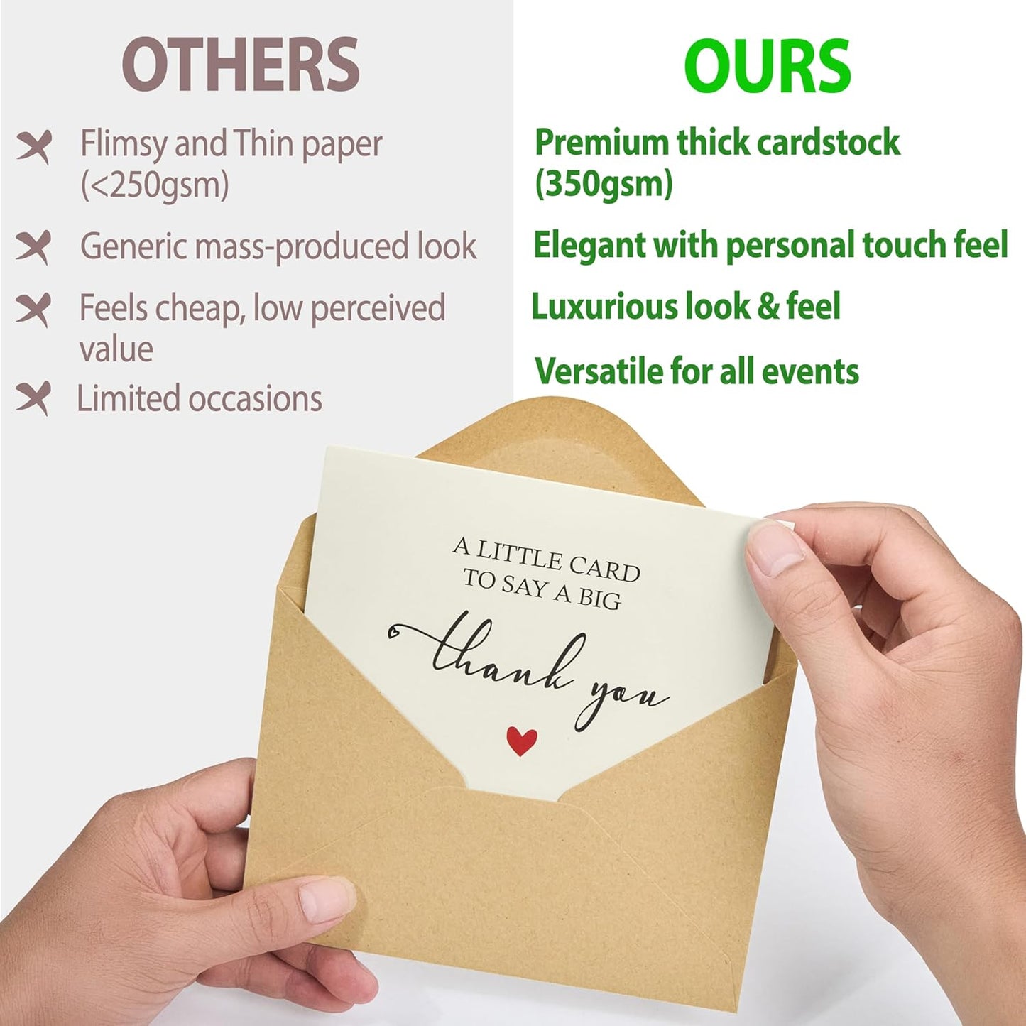 25 Pack Premium Elegant Thank You Cards with Envelopes & Stickers – Blank Inside Personalized Notes, Perfect for Weddings, Baby Showers, Small Business, Bridal Showers, Birthdays, Graduations & Gifts