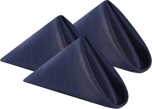 Cloth Napkins 17x17 inch Washable Polyester Dinner Napkins Soft Table Napkins for Wedding Party Dining Banquet(Navy,100PCS)