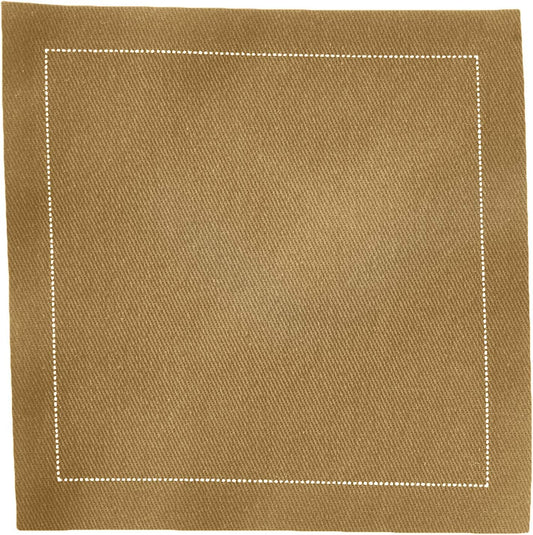 Five Star Cocktail Napkins, 50 Luxury Cotton Disposable Cocktail Party Napkins, 4.5" x 4.5" for Home Bars, Game Nights, Beverages, Birthdays, Weddings & Holidays, Khaki