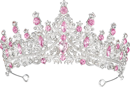 Tiaras and Crowns for Women Crystal Princess Tiaras Rhinestone Queen Crowns For Wedding Bridal Birthday Prom Pageant Party (Tiara 100)