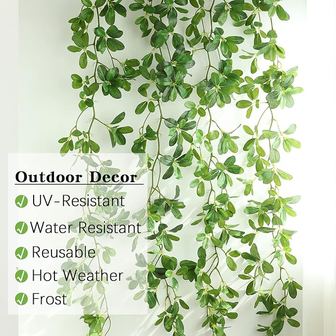 2 Strands 67'' Artificial Vines Garland Kapok Plants with Leaves, Faux Kapok Leaf, Fake Hanging Plants Greenery Decor for Home Bedroom Wall Party Shelves Garden Wedding Decoration (Kapok)
