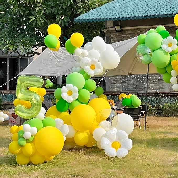 Yellow Balloons, 140pcs 18 12 10 5 Inch Different Sizes Pack Party Latex Balloons for Birthday Halloween Holiday Balloon Garland as Party Decorations