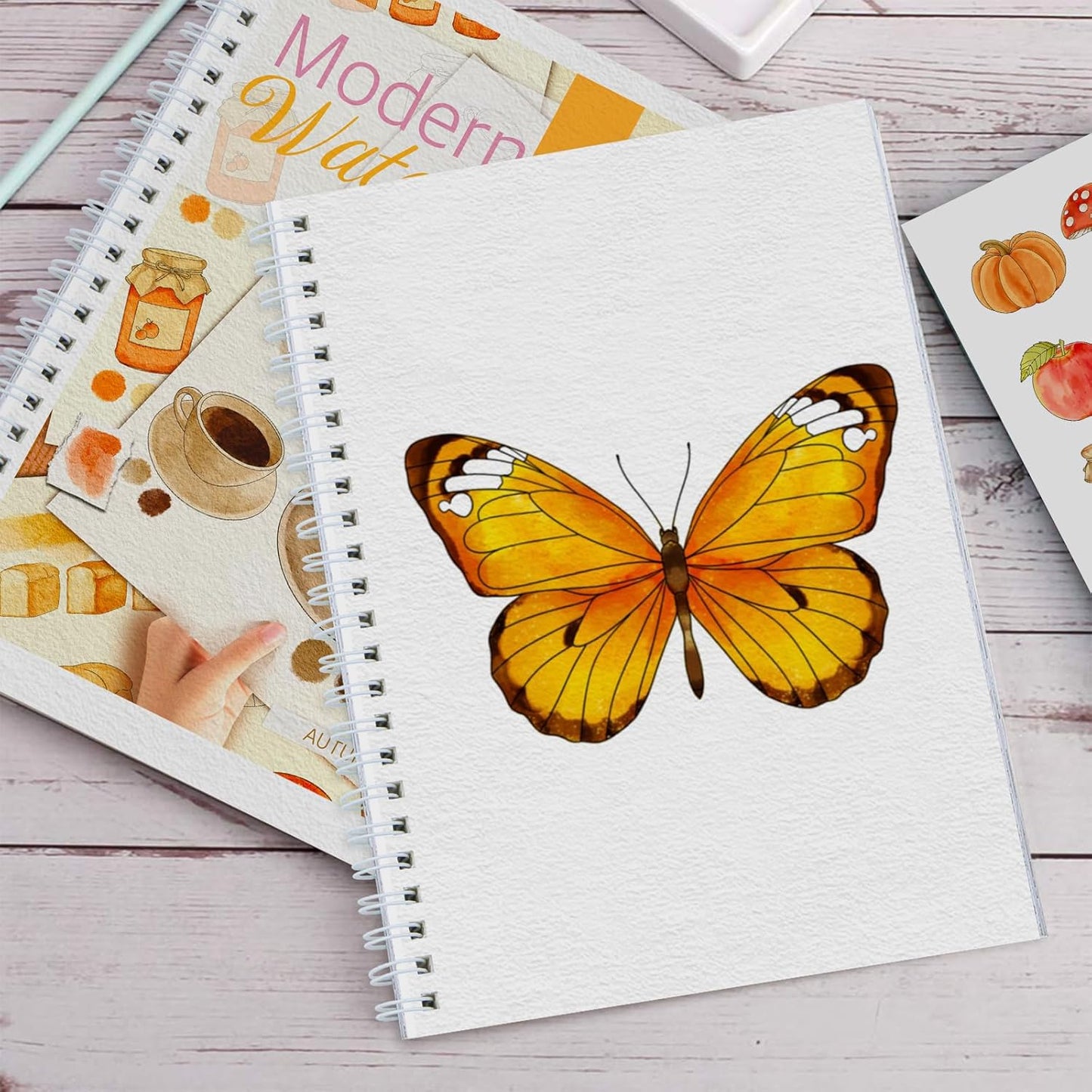Watercolor Workbooks with Step by Step for Adults Teens - Beginner Watercolor Workbook with 12 Coloring Book Pages -100% Cotton 300gsm/140lb Watercolor Paper (Autumn)