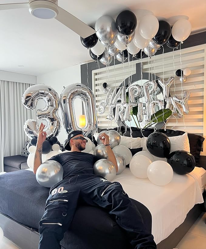 Silver 3 Balloon, Number Balloons 40 Inch, 3rd Birthday Decorations for Kids Girls Boys, Men Women Silver Party Supplies for Party Decorations, Number 3 Balloon