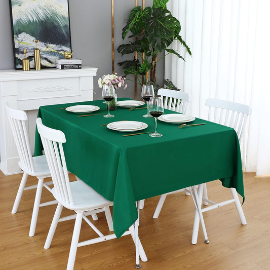 FOLINS&HOME Green Rectangle Tablecloth 60 x 120 Wrinkle Free Waterproof Polyester Table Cloths, Spillproof Heavy Duty Washable Table Cover for Party, Indoor and Outdoor-Oblong/Rectangular