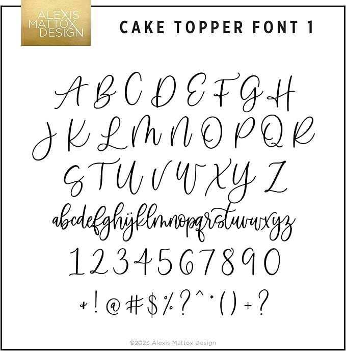 Personalized Custom Script Cake Topper for Birthday and Party, Gold Silver, 6"W x 9"L (Pack of 1)