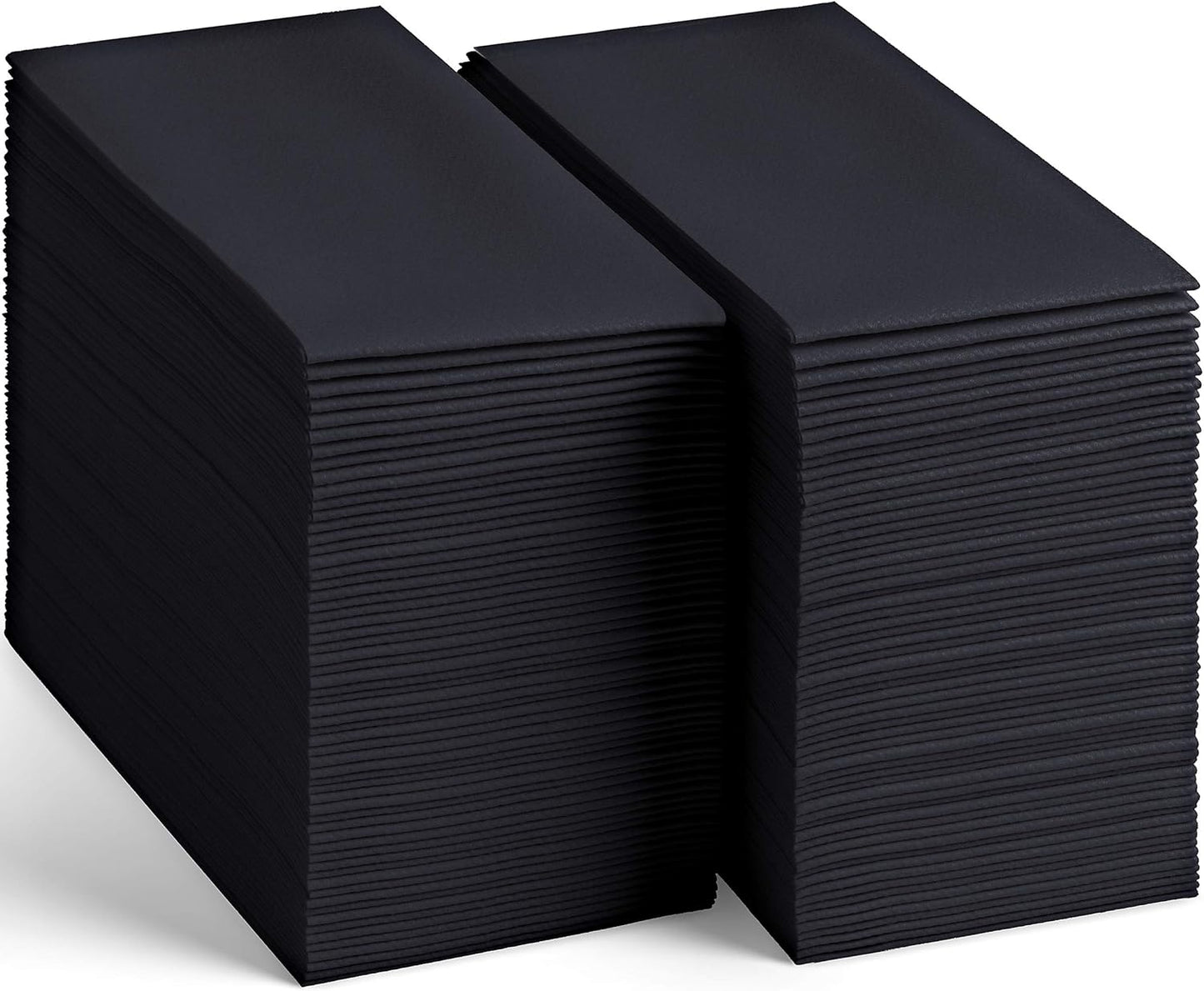 100 Linen-Feel Black Paper Napkins - Decorative Cloth-Like Black Dinner Napkins - Soft And Absorbent. For Kitchen, Party, Wedding, Bathroom Or Any Occasion. (Pack of 100)