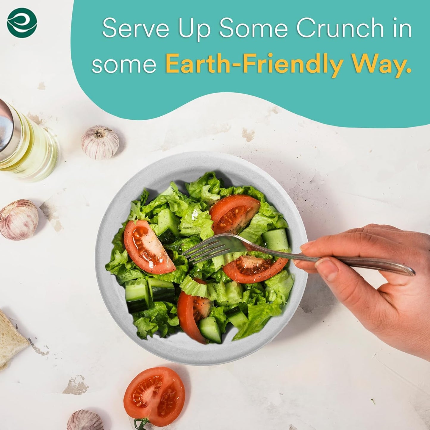 ECO SOUL 100% Compostable 12 Oz Soup Bowls [200-Pack] Disposable Sturdy Bowls I Heavy Duty Paper Bowl I Eco-Friendly Salad Bowl I Biodegradable Small