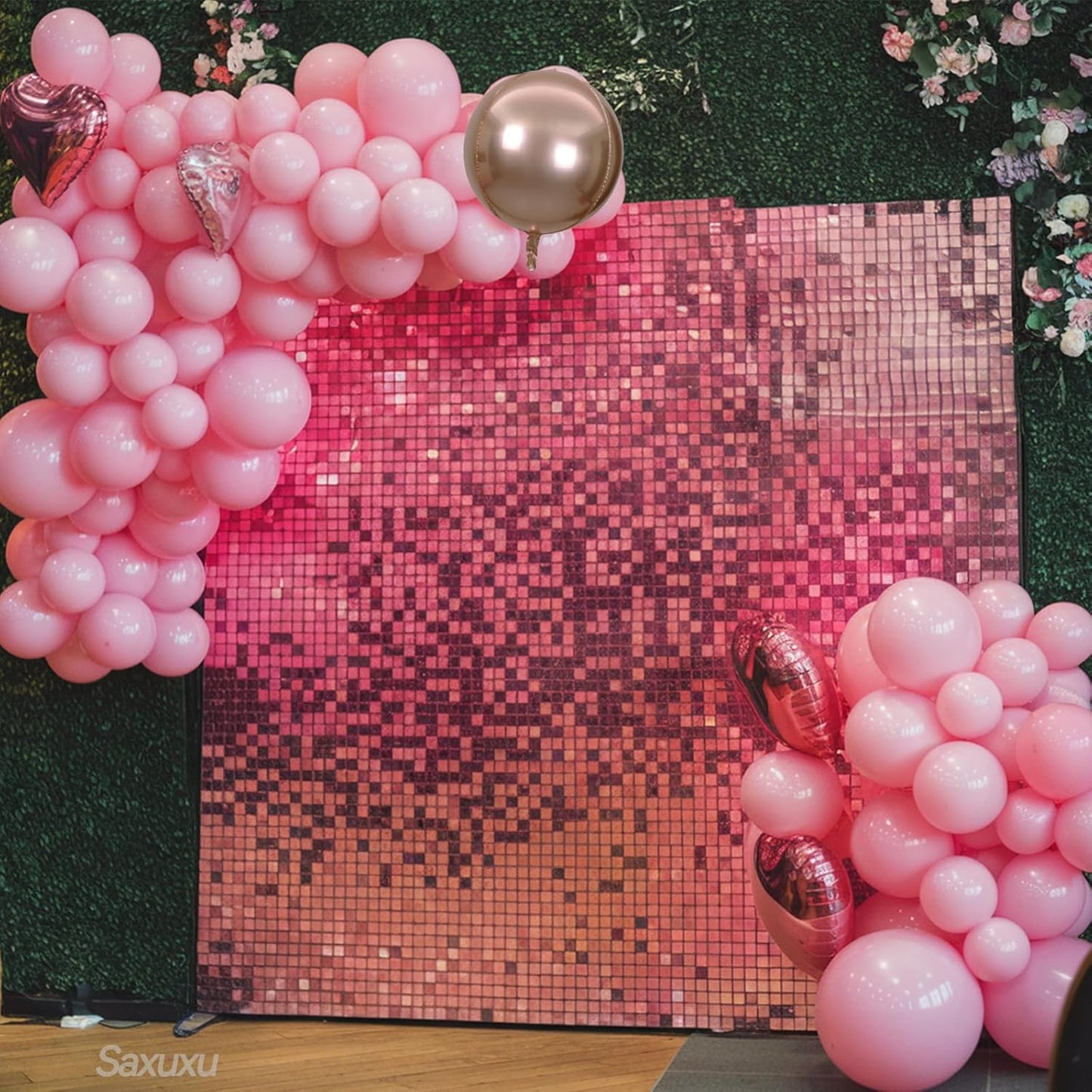 Pink Balloon Arch Kit, Pink Balloon Garland Arch Kit, Rose Gold 4d Round Foil Balloons, Macaron Light Metallic Latex Helium Clear Balloons For Girls Women Birthday Baby Shower Party Wedding Decor