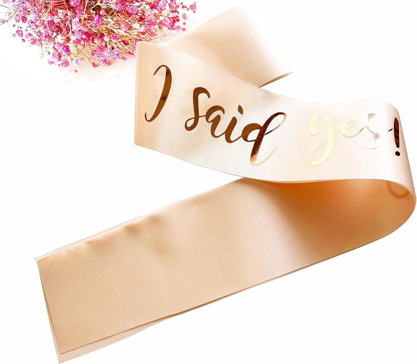 I Said Yes Sash Rose Gold,Engagement Proposal Bachelorette Party Sash for Bridal Shower Wedding Party Favors Accessories Supplies Engagement Gifts for Bride to Be,Rose Gold