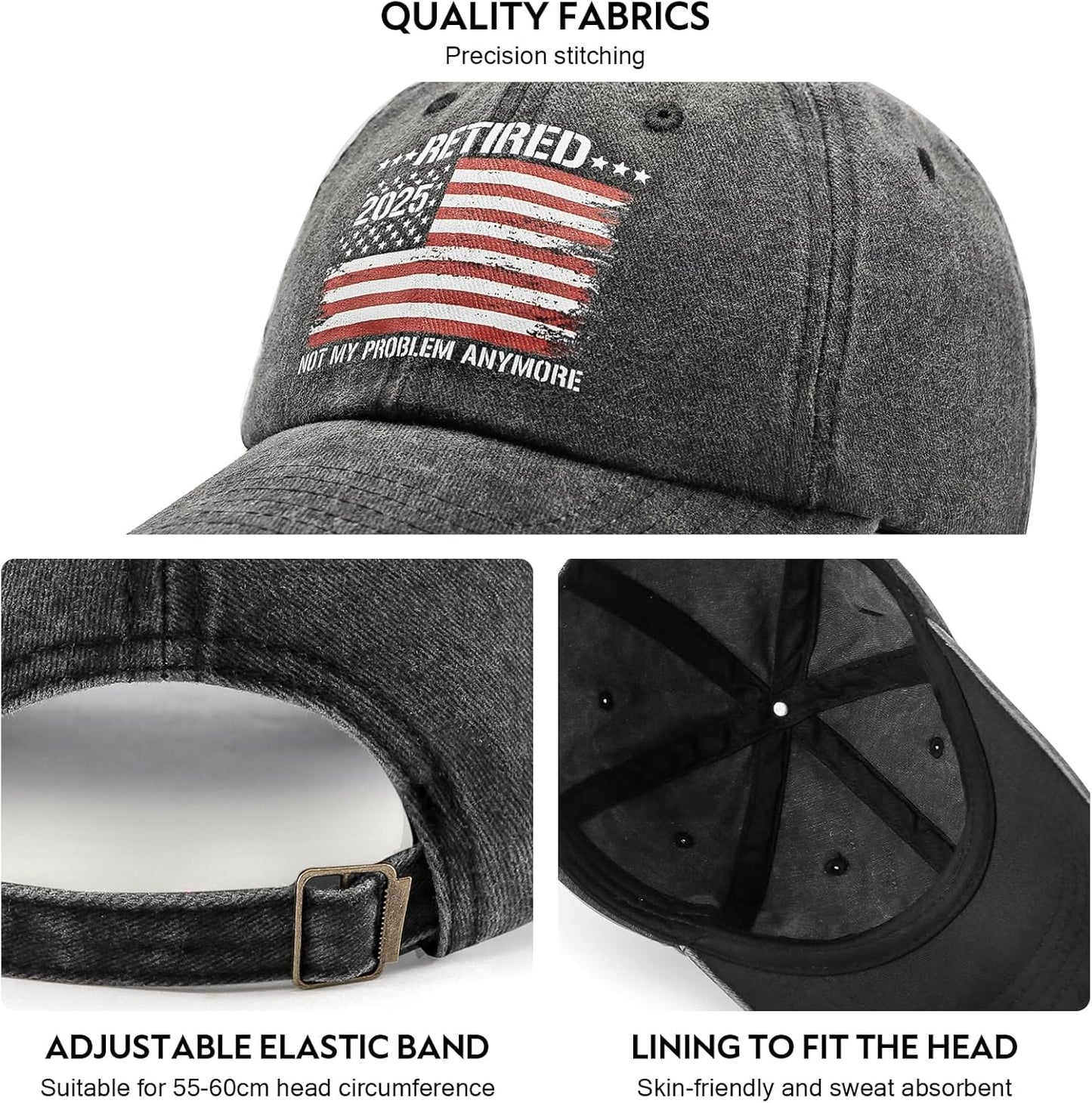Retirement Gifts for Woman Men, Retirement Hats 2025, Cool Retired Gift - Adjustable Embroidery Baseball Cap