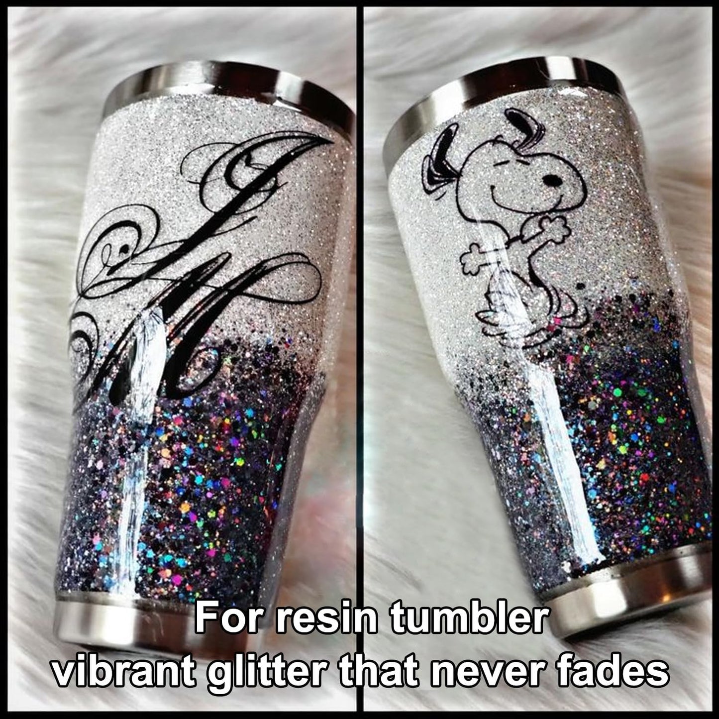 HEMOER Black Glitter, 100g/3.5oz Holographic Chunky Glitter Mixed Hexagon Chunky & Fine Flakes Iridescent Sequins for Epoxy Crafts, Resin, Nail Body, Tumblers, Festival Party