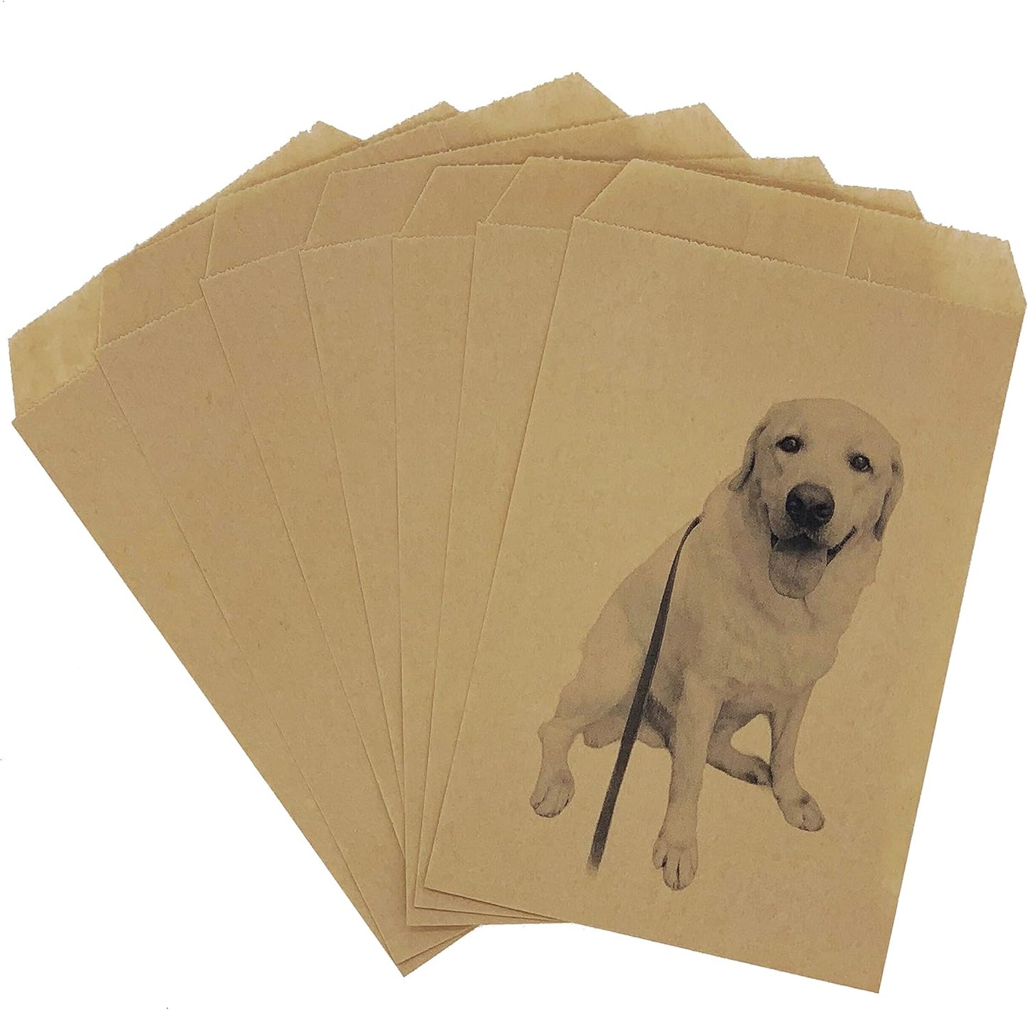 Quotidian Brown Flat Medium Greaseproof Kraft Paper Bags 4" x 6" (10 x 15.2cm) Pack of 100 - Bakery Cookies Candies Dessert Soap