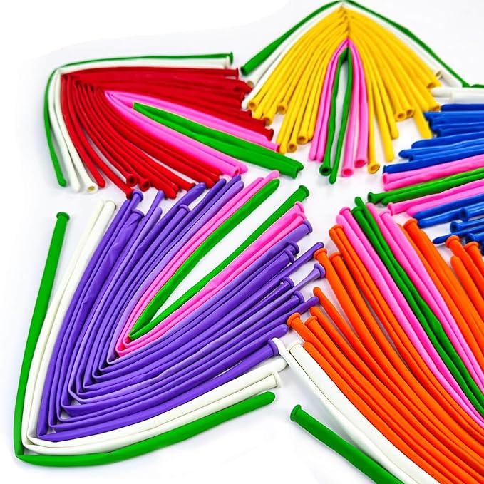 ASIYUHY 260 long balloons 100 Pack Twisting Animal Balloons Assorted Color Thickening Latex Modeling Long Magic Balloons for Animal Shape Birthday Weddings Christmas Party Decoration