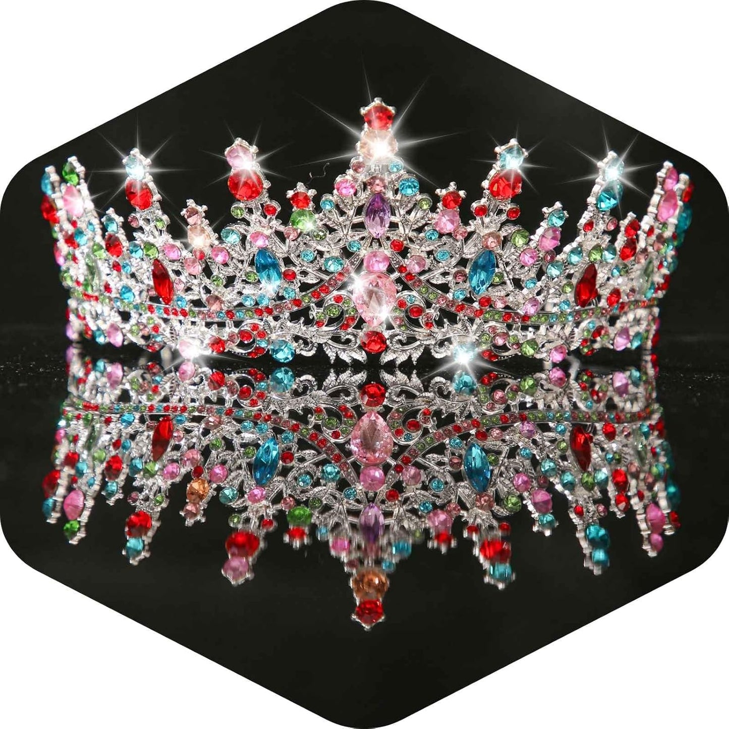 Kamirola Crystal Crowns and Tiaras Headband for Girl or Women Birthday Party Wedding Prom Bridal Halloween Christmas （TR19）