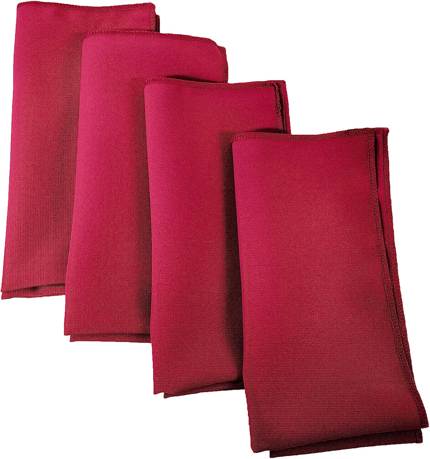 LA Linen 4-Pack Poly Blend Napkins - Soft, Washable, Reusable Cloth With Stain and Wrinkle Resistance - for Dinner, Wedding, Parties - 18x18 - Fuchsia