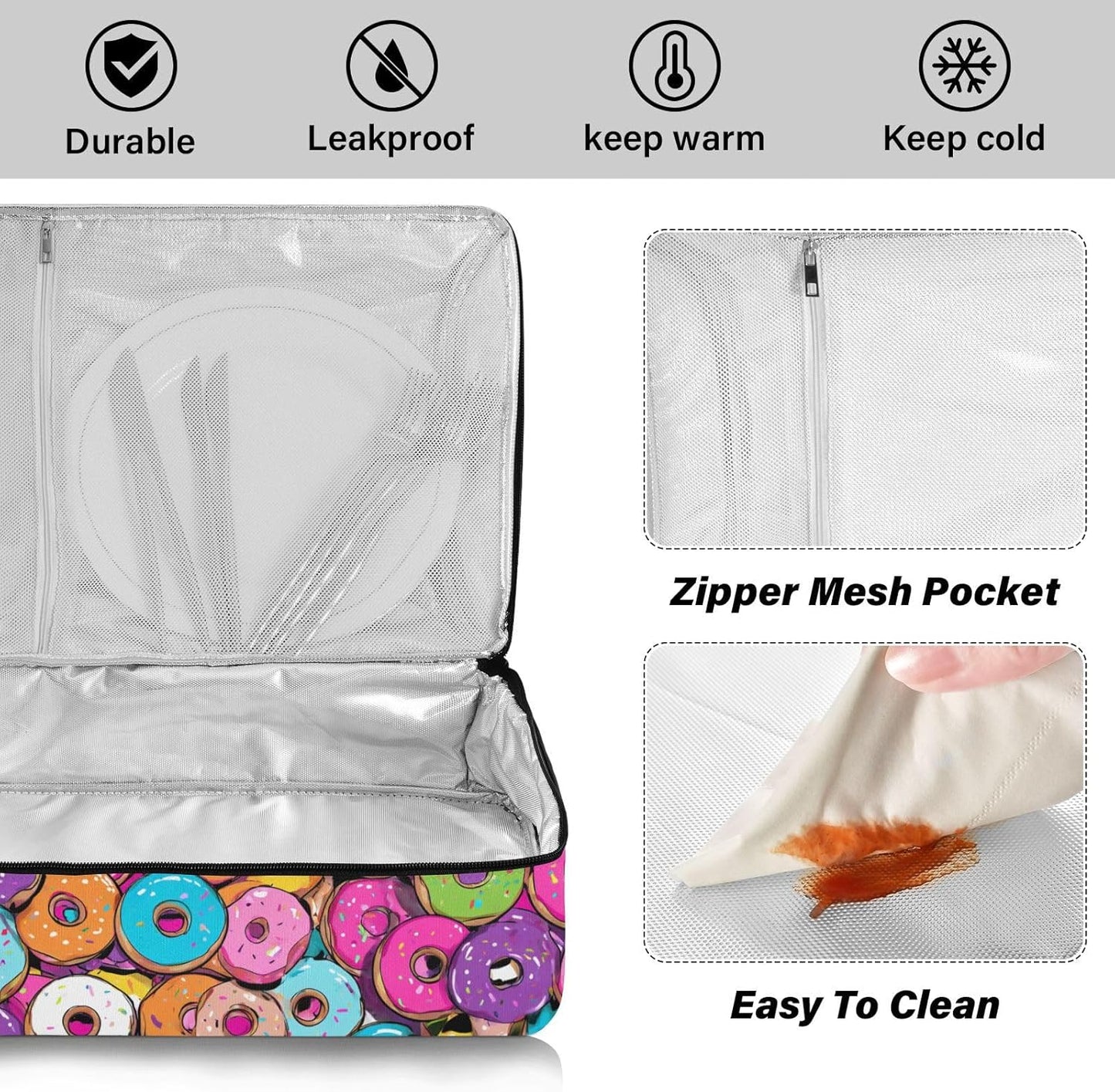 Casserole Carriers for Hot or Cold Food Reusable Casserole Dish Carrier Insulated Thermal Large Capacity Durable Perfect for Party Camping Family Gatherings Yellow Fish