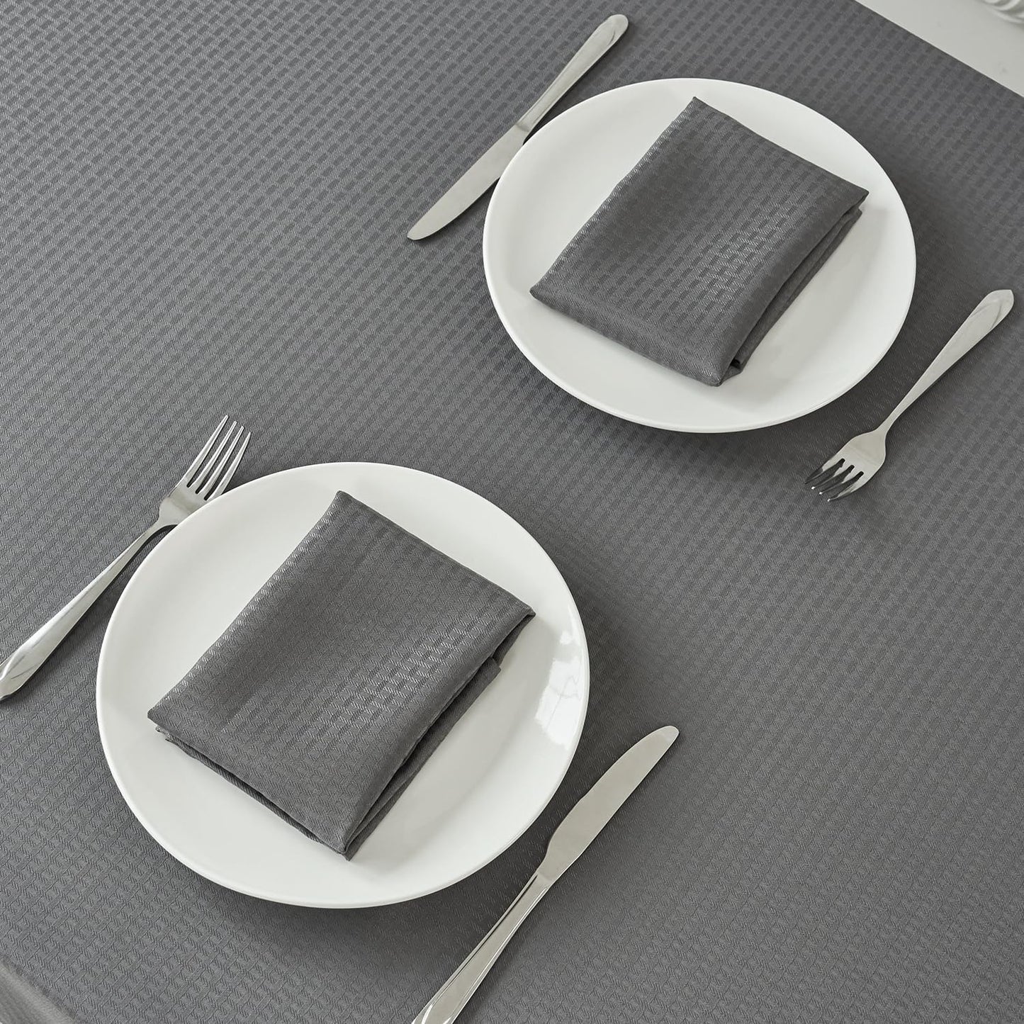 maxmill Cloth Napkins Weaved Texture Pattern Soft Comfortable and Luxury Serviette for Restaurant Family Dinners Weddings Parties and Banquets Set of 4 Pieces, 20 x 20 Inch Charcoal Gray