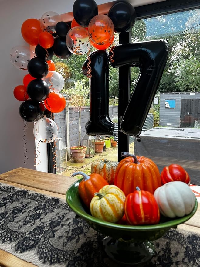 Number Balloons Black 1 Balloon for Birthday Party, One Happy Birthday Decorations, 40 Inch Large One Balloon for 1st Girl Boy Baby Shower 10 11 15 16 18 21 Photo Shoot