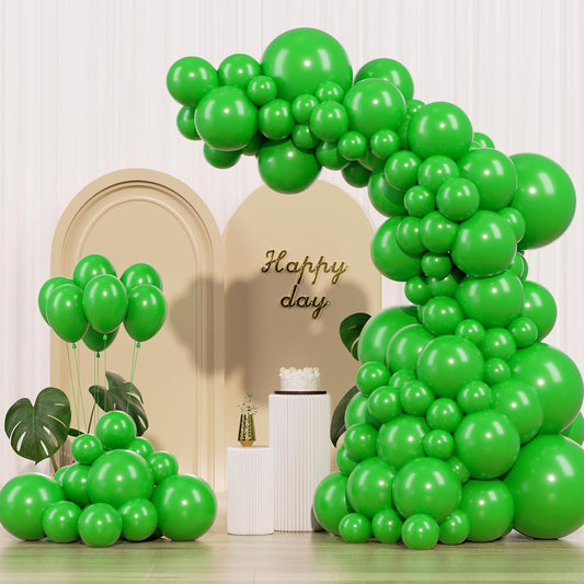 Green Balloons 145pcs Different Sizes 18 12 10 5 Inch for Birthday Wedding Baby Shower Jungle Summer Theme Anniversary Celebration Decoration