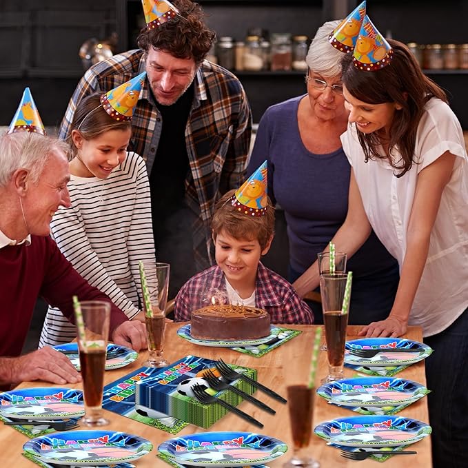 OBUSATT 96Pcs Sport Theme Party Supplies Basketball Paper Plates Napkins All-Star Party Decorations Dinnerware Favor Basketball Forks Football Baseball Soccer Decor Birthday Tableware Serves 24