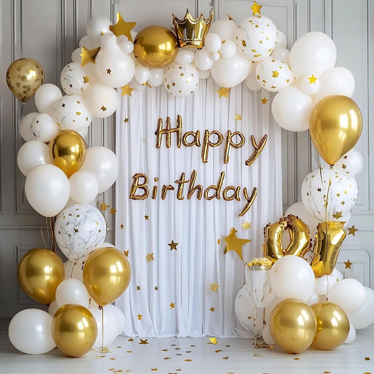 White Balloons 125 pcs Different Sizes Pack of 18 12 10 5 Inch Latex White Balloon Arch Kit Garland for Birthday Party Baby Shower Bridal Shower Graduation Wedding Decorations