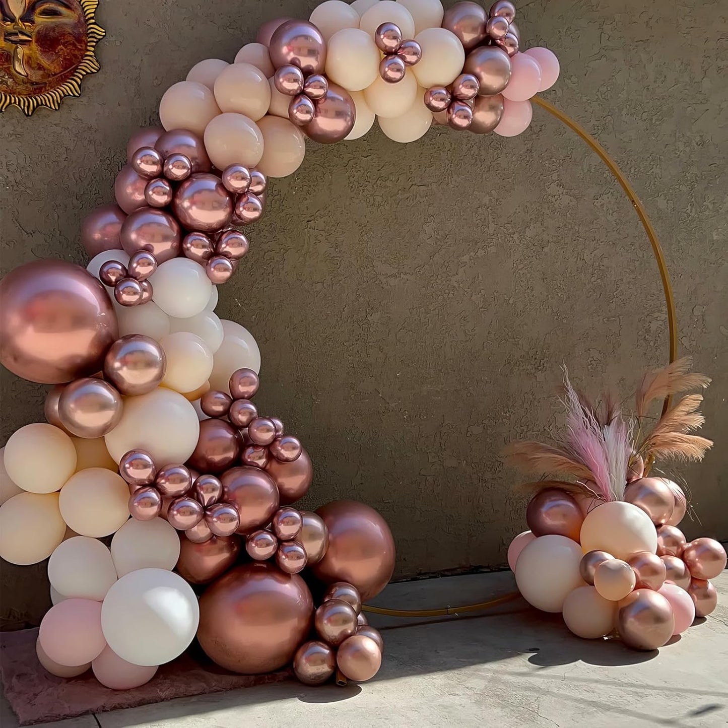 Blush Pink Balloon Garland Kit Rose Gold Dusty Pink Sand White Balloons Arch Retro Light Pastel Pink Beige Nude Creme Balloon for Women Bridal Baby Shower Boho Wedding Birthday Party Decoration