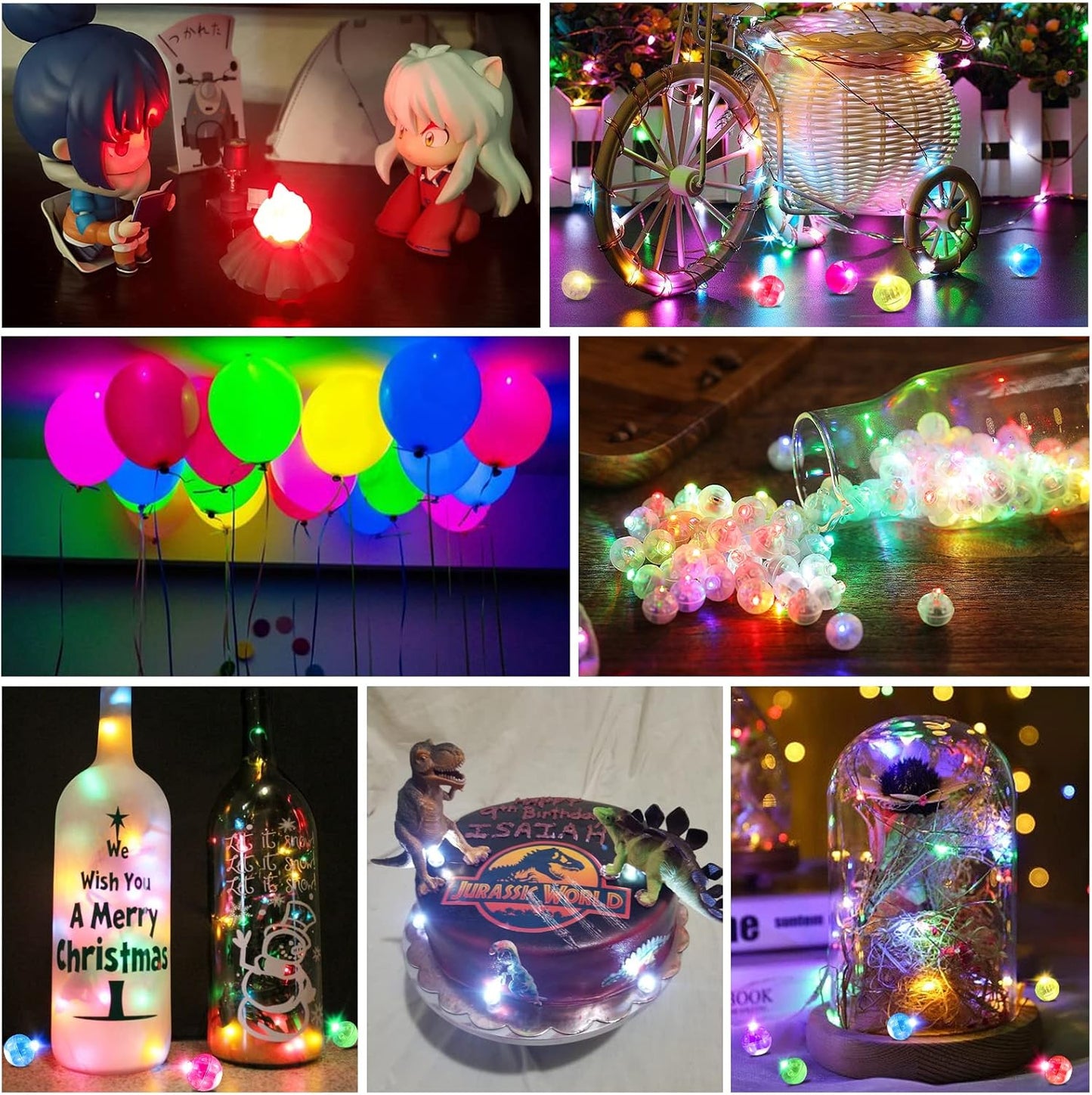 ZGWJ 100PCs Balloon Lights, Mini Round Led Ball Light up Balloons for Paper Lantern, Neon Party Lights Easter Eggs Christmas Halloween Birthday Party Wedding Decoration