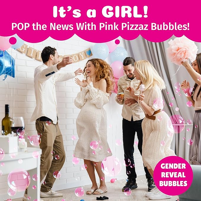 PoppinColorz Pink Pizzaz Little Bubbles Party Favors – 8-Pack for Kids with Wands, Non-Toxic Party Favor for Birthday, Gender Reveal & Outdoor Fun – Bubbles Made in USA