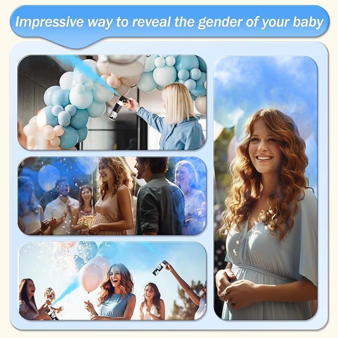 POPUPARTY 2 Pack Blue Gender Reveal Fire Extinguisher Color Blaster for Baby Boy Gender Reveal