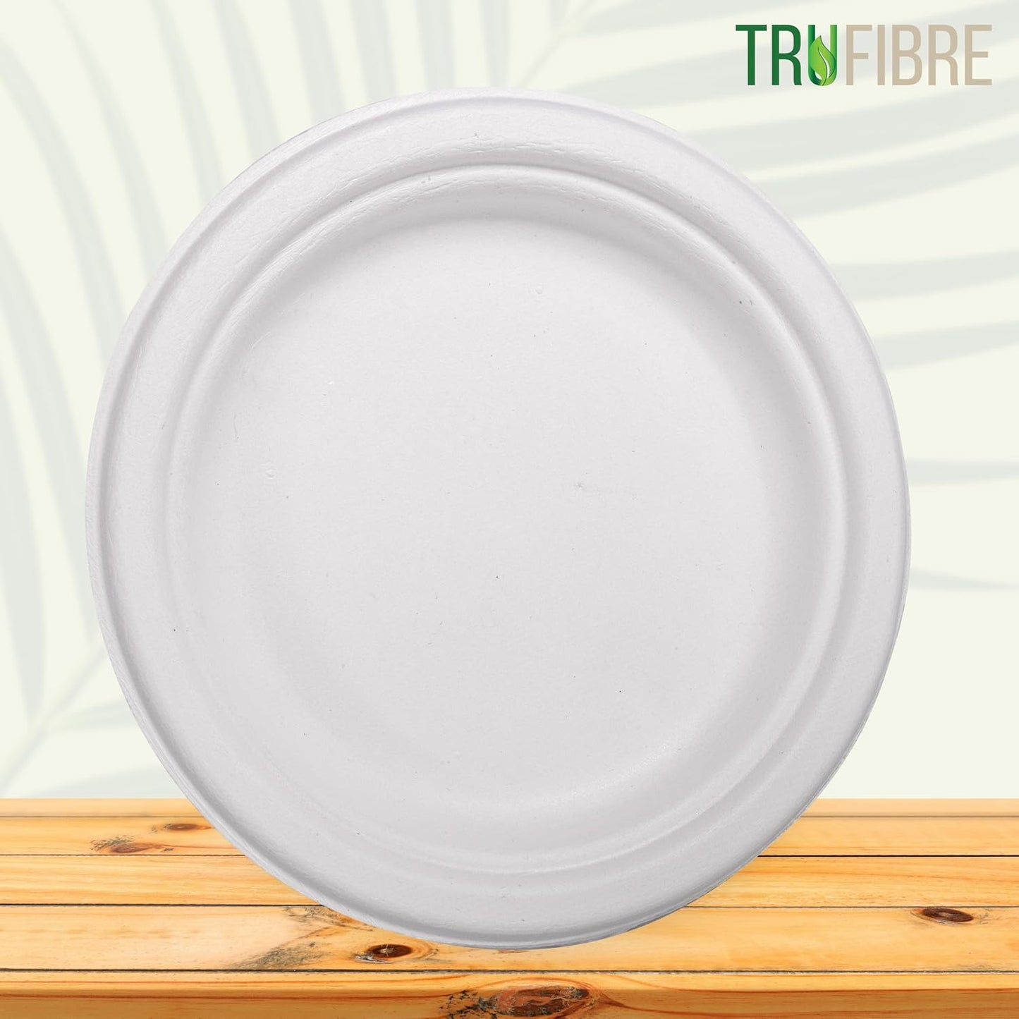 7" Paper Plates, Compostable Bagasse Food Container, Disposable, Microwave Safe for Lunch, Dinner, Party, Supplies, Events, Bulk, 125 Pack