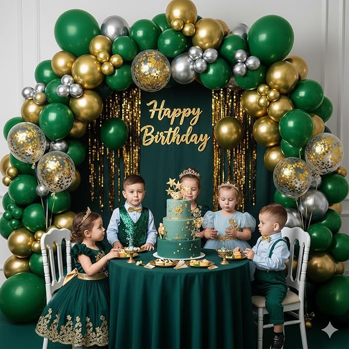 Patimate Dark Green Balloons - 100pcs 12 Inch Forest Green Latex Party Balloons for Christmas Jungle Football Tropical Safari Wedding Graduation Birthday Party Decorations
