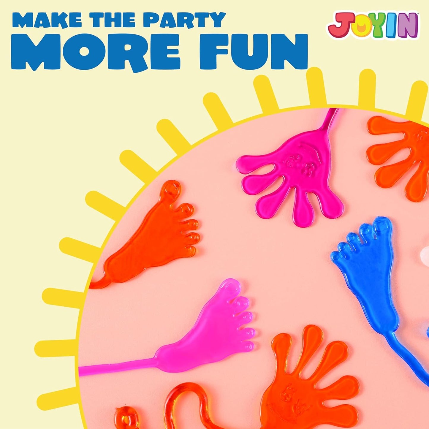 JOYIN Large 30Pcs Sticky Hand and Feet Party Favors, Party Table Favors Set for Kids, Holiday Traditions, Classroom Treasure Box, Carnival Prizes, Halloween Goodie Bag Stuffers, Prize for Kids