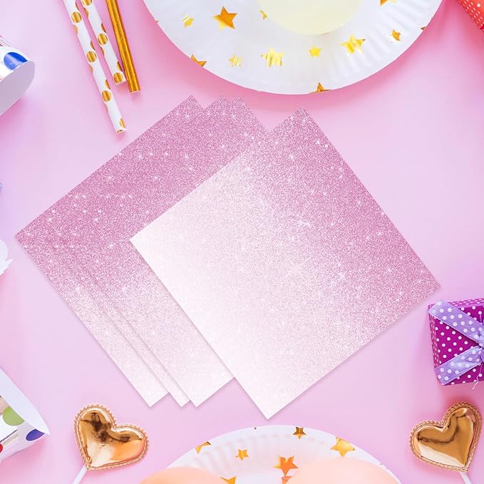 40PCS Ombre Pink Party Decorations Pink Beverage Napkins Gradient Roseate Napkins Disposable Paper Large Pastel Roseate Cocktail Napkins for Kids Women Birthday Party Supplies