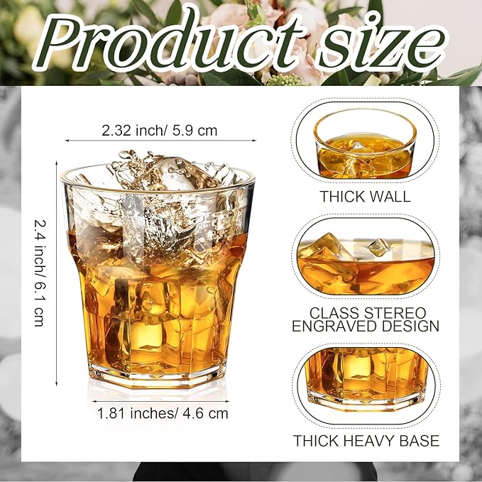 Tioncy 50 Pcs Acrylic Drinking Glasses 3 oz Small Whiskey Glass Clear Shot Glasses Bulk Unbreakable Stackable Mixed Drinkware Mini Beer Mug for Drinking Bars Wine Vodka