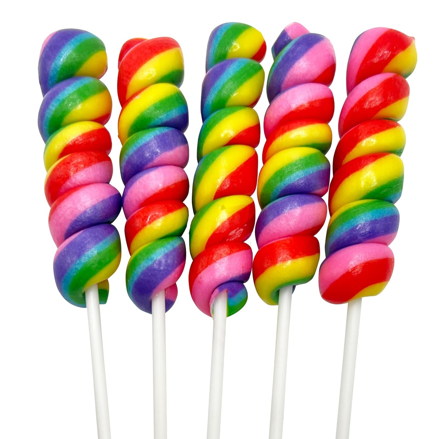 Rainbow Twisty Lollipops - 24 Unicorn Suckers Individually Wrapped Bulk - Great for Candy Buffet - Baby Shower - Birthday Party Favor Candy - Goodies for Kids and Adults