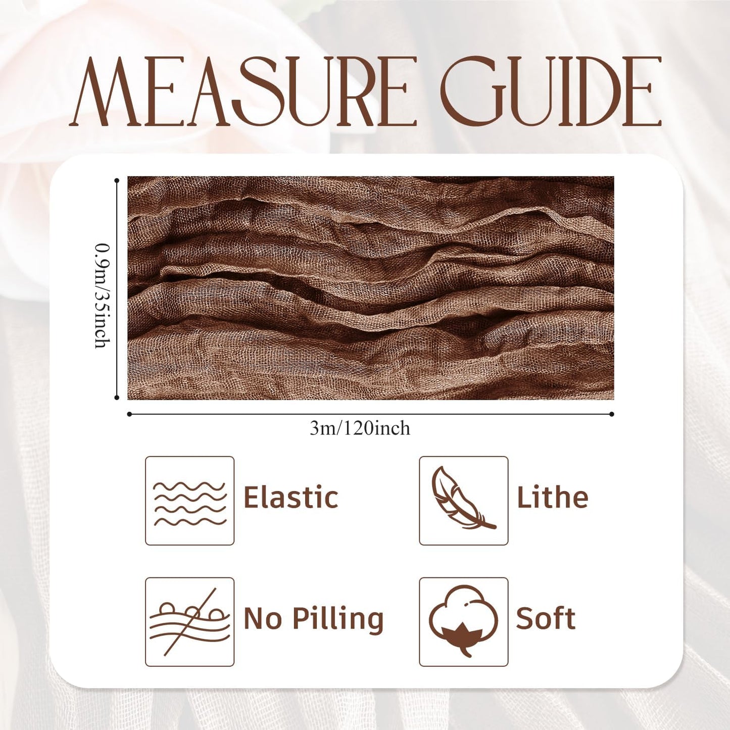 Wokceer Cheesecloth Table Runner 12Pack 10FT Brown Boho Gauze Cheese Cloth Table Runner for Party Long Rustic Sheer Table Runners for Baby Bridal Shower Wedding Easter Table Decor