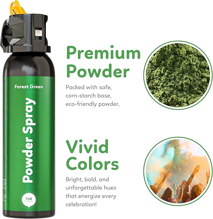 Green Smoke Bomb Powder Cannon Gender Reveal Fire Extinguisher Biodegradable| Launches 25ft | 10 Second Spray | Holi Color Decorations for Photoshoots, Festivals, Celebrations | TUR Party Supplies