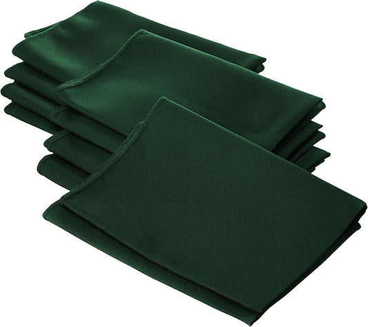 LA Linen 10-Pack Poly Poplin Napkin, Soft Cloth Napkins, Washable Reusable Napkins, Stain and Wrinkle Resistance Table Napkins for Dinner, Wedding, Parties, 18 by 18-Inch, Hunter Green