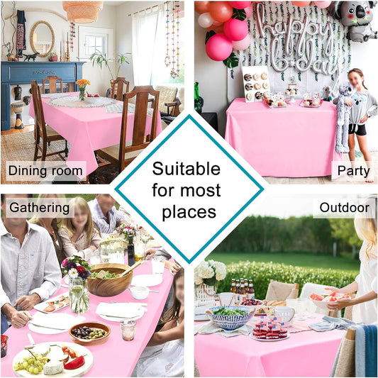 Hiasan Pink Tablecloth Rectangle - Waterproof Spillproof and Washable Oblong Table Cloth for Dining Room and Kitchen, 54 x 120 Inch
