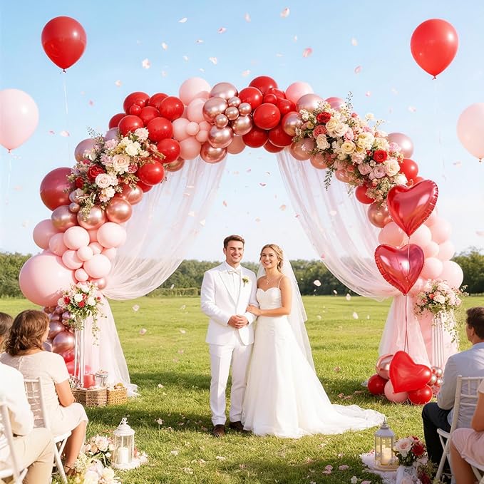 KARLURE Pink Red Balloon Garland Arch Kit with Heart Balloons for Mother Day Decorations Baby Shower Bridal Shower Wedding Proposal Party Birthday Party Galentines Party Special Night Decorations