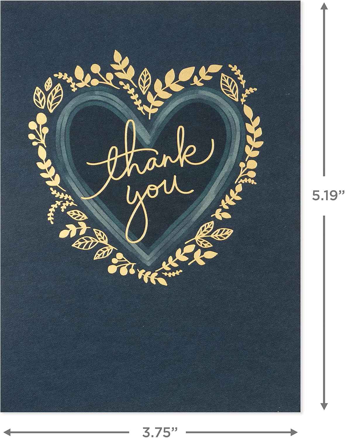 Hallmark Thank You Cards Assortment, Foil Hearts and Flowers (48 Thank You Notes and Envelopes)