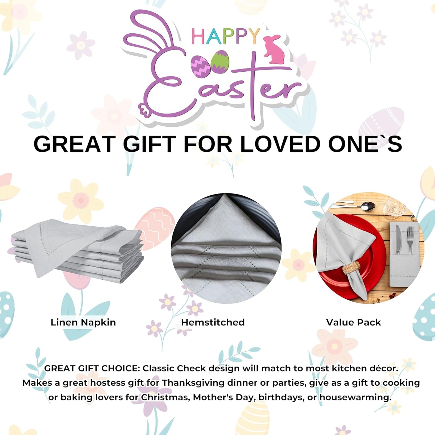 Homidate Cloth Dinner Napkins – Machine Washable Reusable Fabric Napkins for Weddings, Parties & Table Decorations