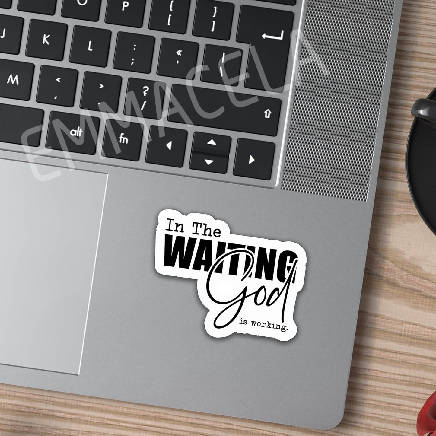 (3PCS) Christian Bible Verse Stickers – in The Waiting God is Working – Inspirational Religious Faith Waterproof Vinyl Decals for Water Bottles, Tumblers, Laptops, Scapbooks - 3'' x 2.3"